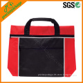 non woven black and red patchwork document bags